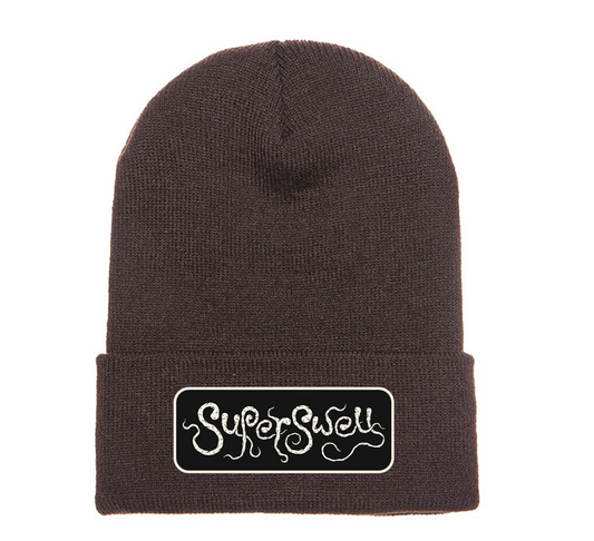 Brown Superswell Beanie (BLK/OFF-WHITE Patch)